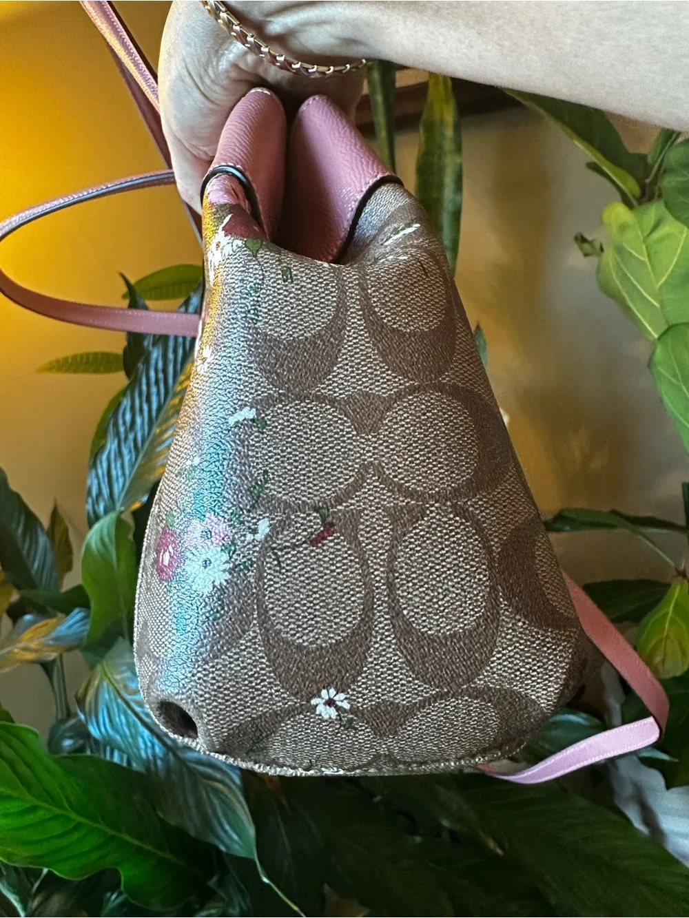 Authentic Coach Pink Floral Signature Tote Bag and Wallet NWT